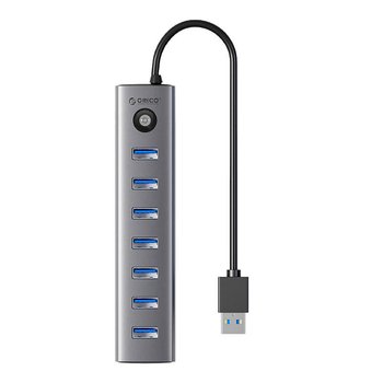 Adapter Hub Orico CL7U USB-C do 7x USB 3.0 (szary) - Orico