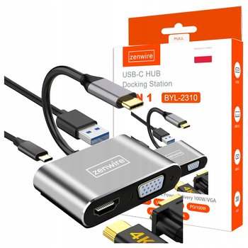 ADAPTER HUB Przejściówka USB-C Adapter 4W1 HDMI 4K VGA USB 3.0 Zenwire - Zenwire