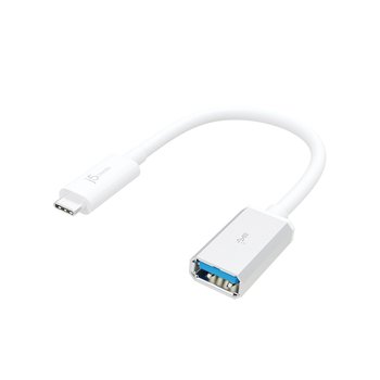 Adapter j5create USB-C 3.1 to Type-A Adapter (USB-C m - USB3.1 f 10cm; kolor biały) JUCX05-N - j5 Create