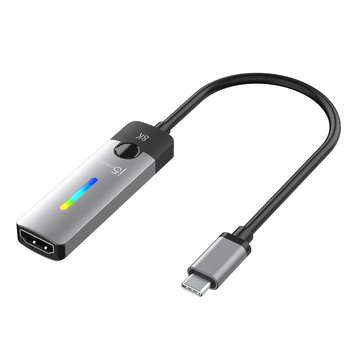 Adapter j5create USB-C to HDMI 2.1 8K Adapter (USB-C m - 8K HDMI f 10cm; kolor srebrno czarny) JCA157-N - j5 Create