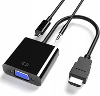 Adapter Konwerter Z Hdmi Na Vga+Audio + Zasilanie PAWONIK