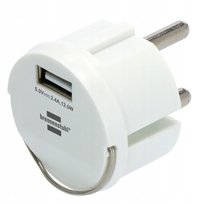 Adapter Ładowarka sieciowa USB uniwersalna zasilacz USB 2,4A do gniazdka Brennenstuhl