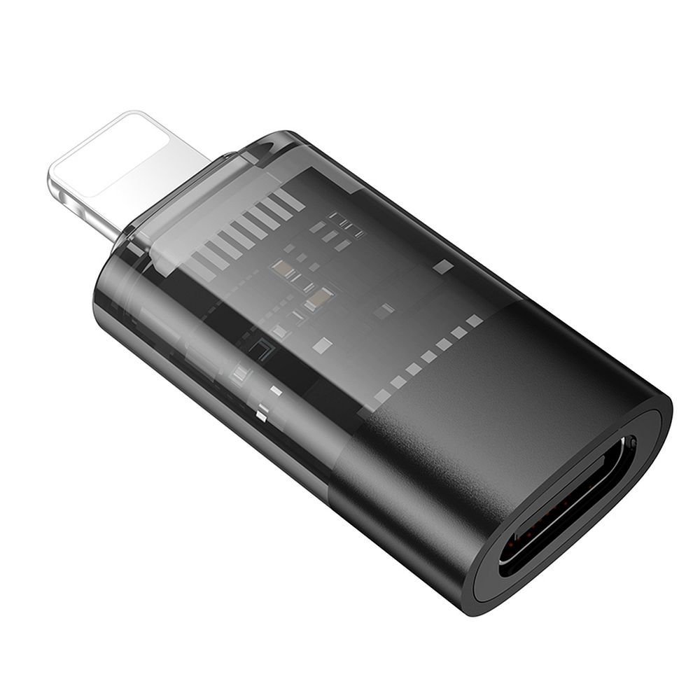 HOCO Adapter OTG Lightning do USB C Hoco UA36A transparentny czarny