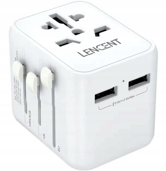 Adapter podróżny LENCENT z 2xUSB-A 2.4A do krajów o wtykach UK US AU EU - Inny producent