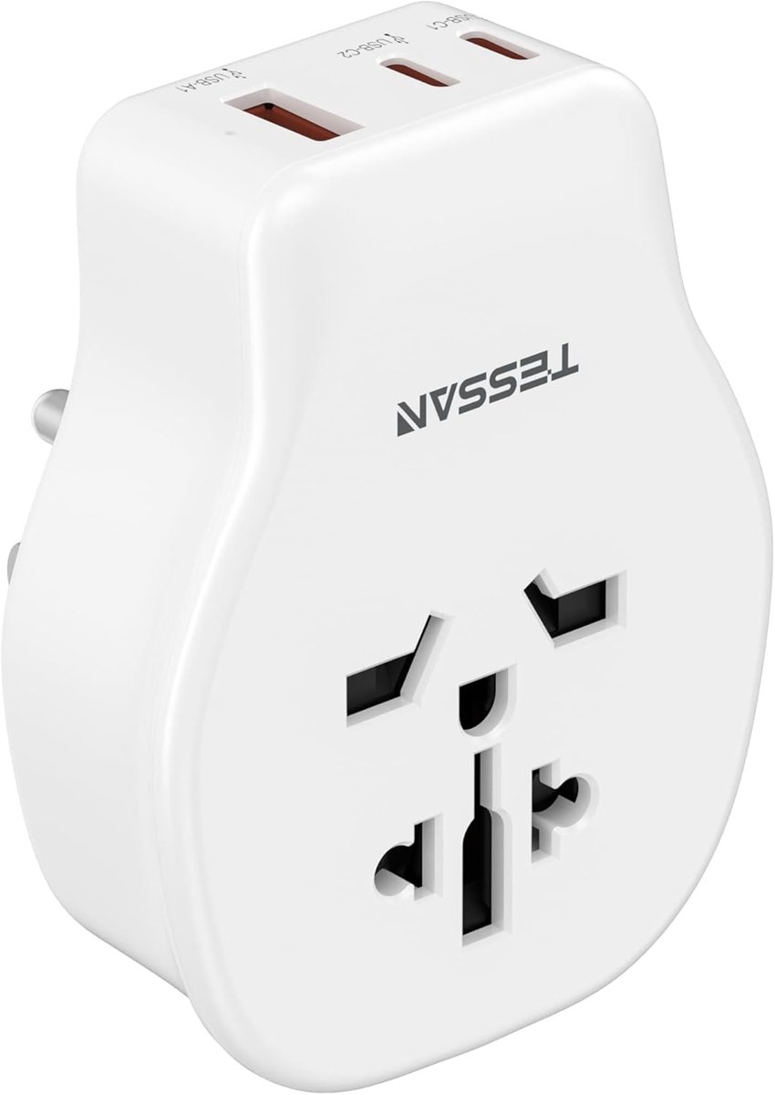 Adapter podróżny TESSAN 4w1 USA z USB-C szybkie ładowanie 20W