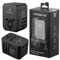 ADAPTER PODRÓŻNY UNIWERSALNY 2 PORTY USB-C I USB-A WSKAŹNIK LED