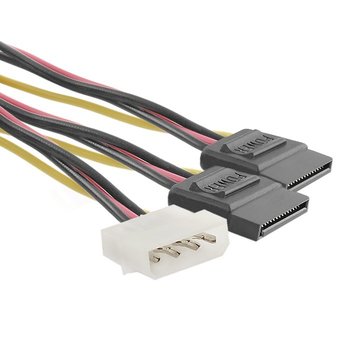 Adapter Power Molex - 2xSATA QOLTEC, 20 cm - Qoltec