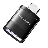 Adapter przejściówka Essager OTG USB 3.0–USB-C (męski) do USB-A (żeński) black Essager