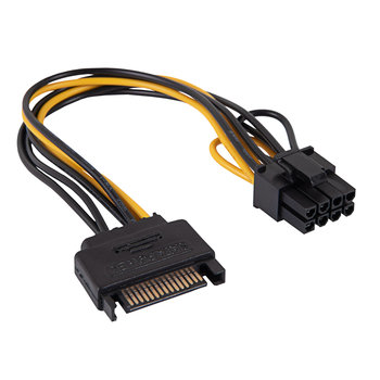 Adapter Przejściówka SATA / PCI-E 6+2-pin Akyga AK-CA-80 do zasilania 15cm - Akyga