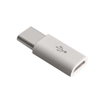 Adapter przejściówka z micro USB na USB Type-C biała - Hurtel