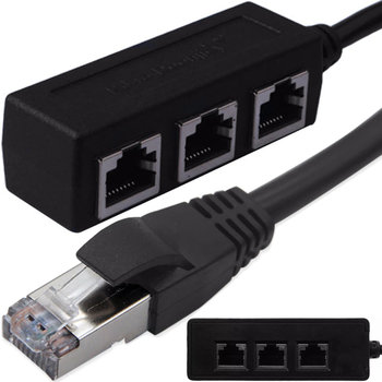 Adapter rozgałęźnik 1000 MB/S LAN RJ45 3xRJ45 FTP - Retoo