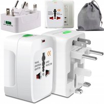 ADAPTER SIECIOWY PRZEJŚCIÓWKA GNIAZDKA PL USA UK EU CHINA PODROZNY ETUI