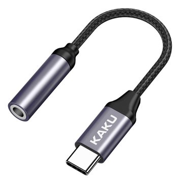 Adapter USB Typ-C - Jack 3.5 mm + USB Typ-C - czarny