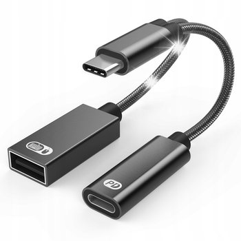 Adapter Splitter 2w1 rozdzielacz przejściówka 2x USB-C OTG 60W PD USB-A 2.0 - Inny producent