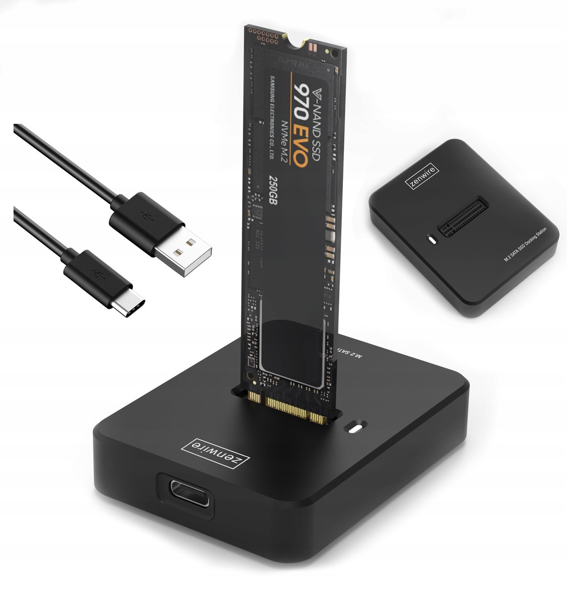 Connectland BE-M2-NVMe-ILLUMINATED-1920333 Boîtier SSD externe, M.2 PCIe  NVMe vers USB C