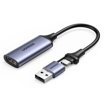 Adapter Ugreen CM489 40189 HDMI (��e��ski) - USB-A / USB-C (m��ski) - szary - uGreen