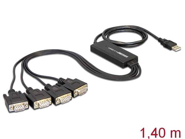 Фото - Кабель Delock Adapter USB 2.0 - serial 4 x rs-232 db9 