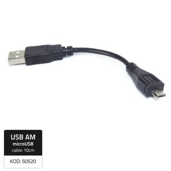 Adapter USB-A - microUSB-A QOLTEC 50520, 0.1 m - Qoltec