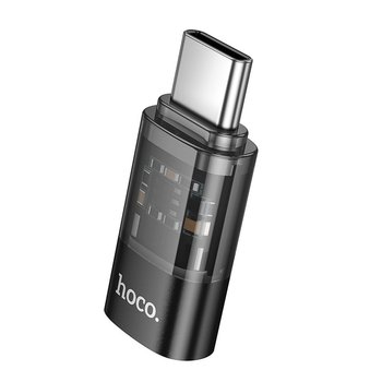 Adapter USB C do Lightning Hoco UA36D transparentny czarny - HOCO