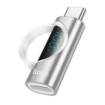 Adapter USB C do USB C Hoco 5A 100W z wyświetlaczem UA32 srebrny - Inny producent
