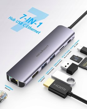 Adapter USB C na podwójny HD stacja dokująca Newmight 7 w 1 USB C 100W HUB - Inny producent