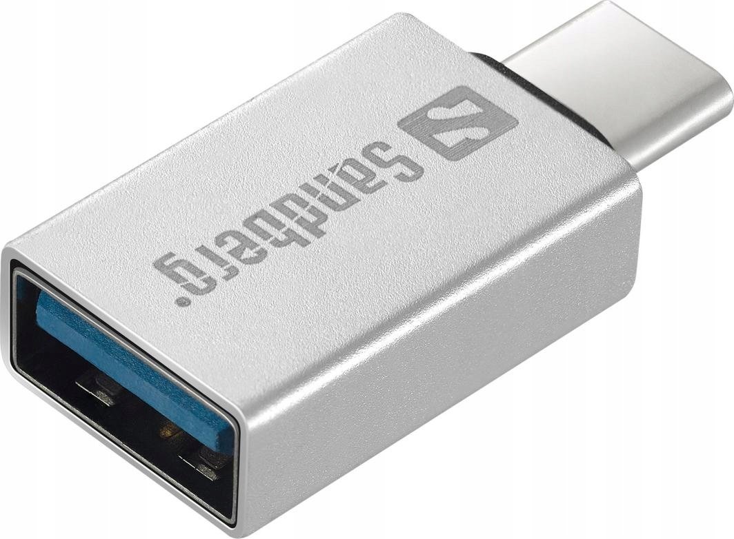 Zdjęcia - Czytnik kart pamięci / hub USB Sandberg Adapter Usb  136-24 Usb-C - Usb Srebrny 