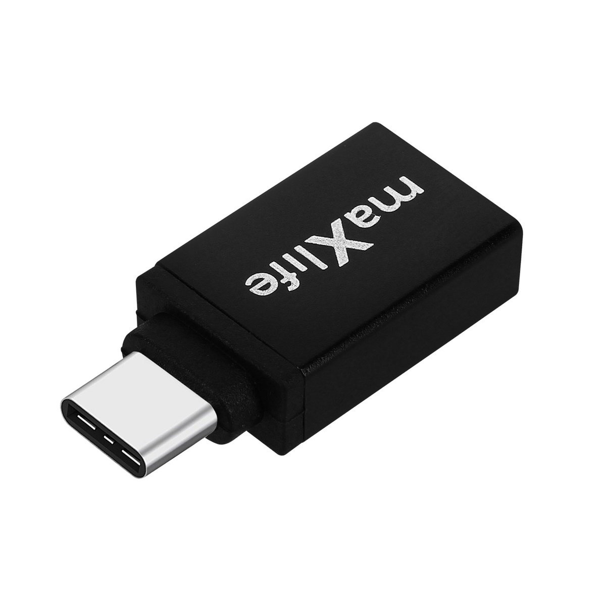 Zdjęcia - Kabel Maxlife Adapter żeński USB-A do męskiego USB-C Ultrakompaktowy  Czarny 