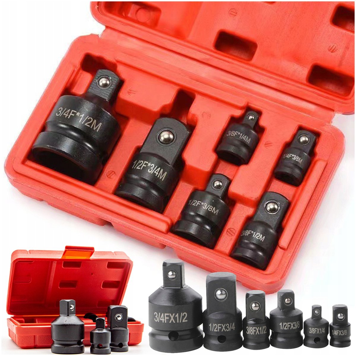 BlueSpot 8pc Impact Socket Converter Reducer Adapter Set 1/2 1/4 3/8 3/4 BlueSpot 8pc Impact Socket Converter Reducer Adapter Set 1/2 1/4 3/8 3/4