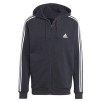 Adidas Męska Bluza Z Kapturem Zapinana Na Zamek Z 3 Paskami (S (52-55 Cm) / Czarny) Adidas