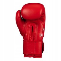 Adidas Rękawice bokserskie ze skóry naturalnej Z Atestem Aiba Czerwone 12oz