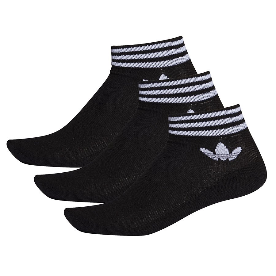 Adidas, Skarpety sportowe, Originals Trefoil Ankle Socks 3P E1151, czarny, rozmiar 43/46