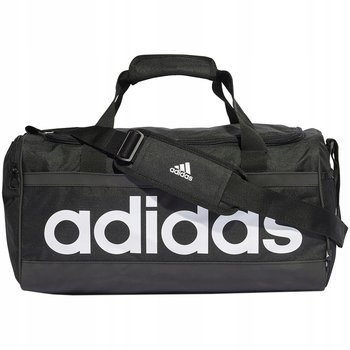 Adidas, Torba sportowa, Essentials Linear Duffel M, HT4743, czarno-biała - Adidas