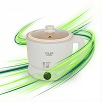 Adler AD6422 Elektryczny Multicooker, 4 Tryby Pracy, 1.6L, LED, Non-Stick, Moc 800W, Pokrywka Szklana, Funkcja Podtrzymania Ciepła