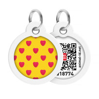 Adresówka dla psa metalowa z QR paszportem motyw SERCA