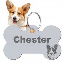 Adresówka dla psa Welsh Corgi Cardigan 50x30mm GRAWER DWUSTRONNY GRATIS