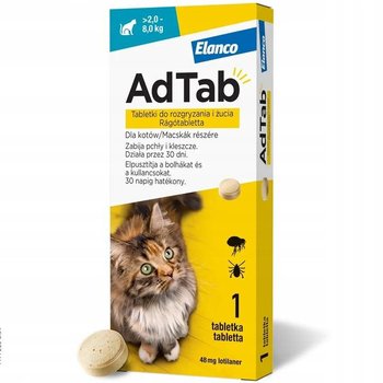 ADTAB Cat tabletki na kleszcze i pchły 48mg 2-8kg - Inna marka