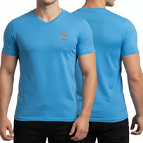 Aeronautica Militare niebieski t-shirt koszulka męska v-neck SCOTI006J508 L AERONAUTICA MILITARE