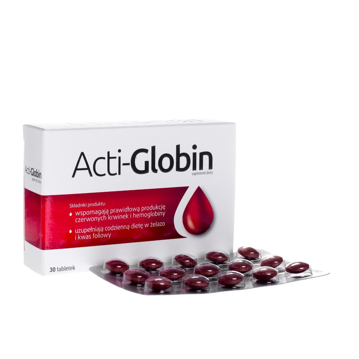 Фото - Вітаміни й мінерали Aflofarm Suplement diety, , Acti-Globin, 30 tabletek 