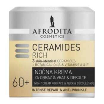 Afrodita Ceramides Rich, Krem Na Noc Do Twarzy, Szyi I Dekoltu, 50ml - Afrodita