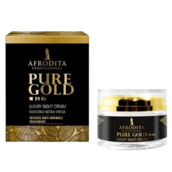 Afrodita Pure Gold 24 Ka, Luksusowy Krem ​​na Noc, 50ml - Afrodita