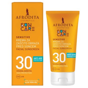 Afrodita Sun Care Sensitive SPF30, Krem ​​Przeciwsłoneczny Do Twarzy, 50ml - Afrodita