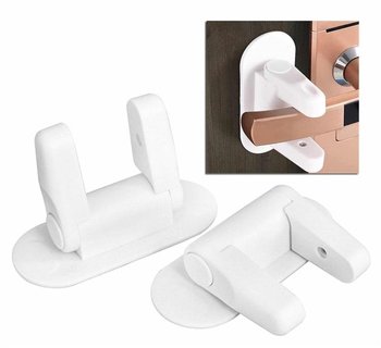 AG442A BLOKADA KLAMKI DRZWI OKNA ZABEZPIECZENIE biała - Aptel