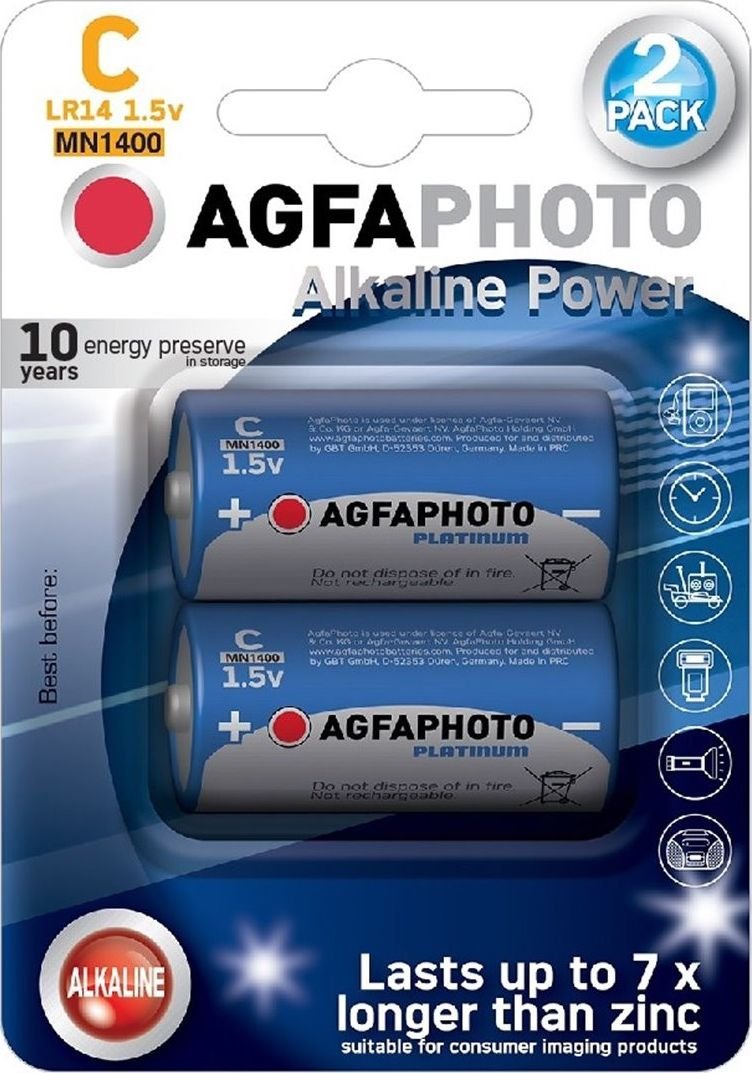Фото - Акумулятор / батарейка Agfa Bateria C / R14 7800mAh 2 szt. 