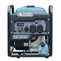 Agregat prądotwórczy inwerterowy KS 3300i  Generator prądu Könner & Söhnen.  Maks. moc 3300 W, 2xSchuko 230 V, wyświetlacz LED, uzwojenie miedziane, zabezpieczenie przeciążeniowe i zwarciowe, EURO V