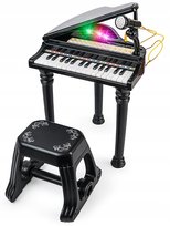 Aig, pianino dla dzieci nauka gry, mikrofon mp3, czarny click4TOYS