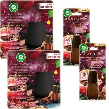 Air Wick Aroma Mist Nastrojowy zapach cynamonu i pieczonego jabłka - 2x Automatyczny odświeżacz powietrza + 2 wkłady - Air Wick