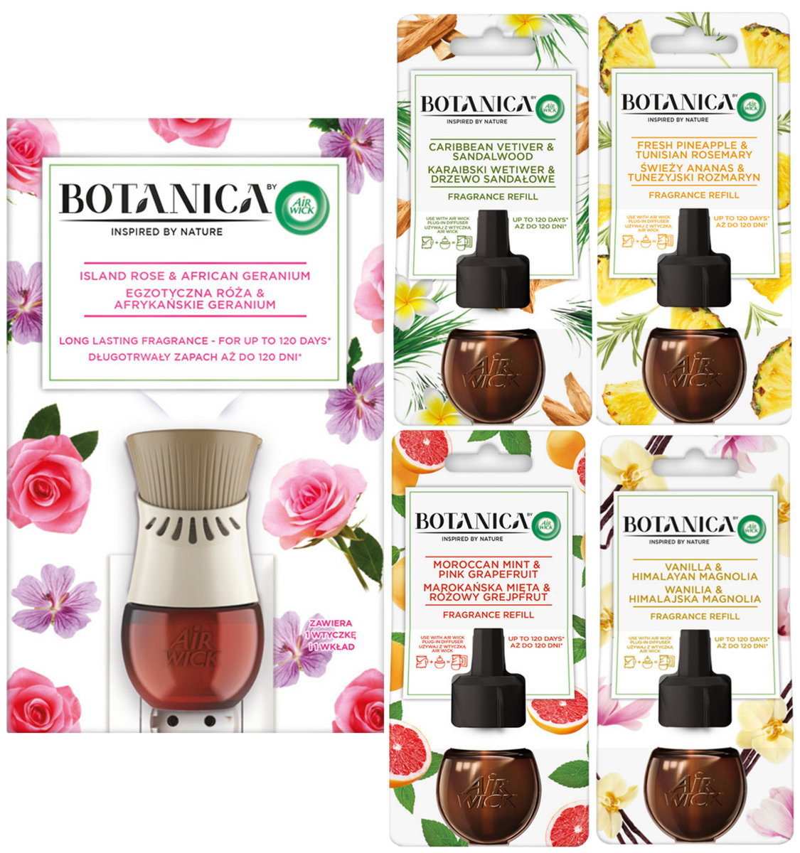 Air Wick Botanica Zestaw Elektryczny odświeżacz powietrza z olejkami o