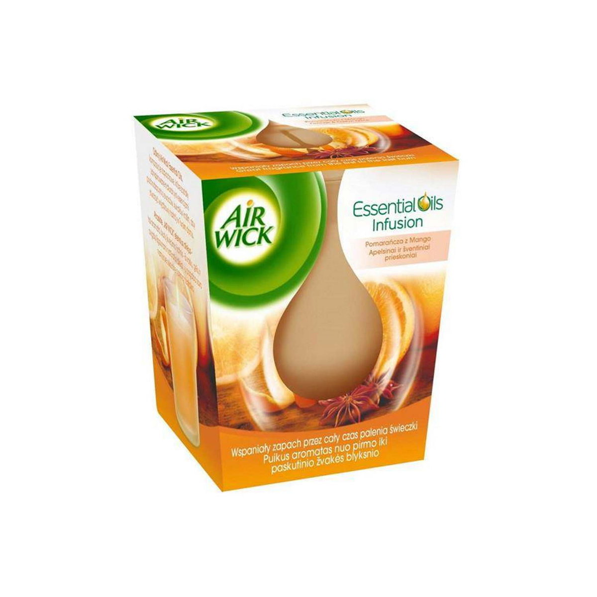 Air Wick Świeczka Zapachowa Pomarańcza Z Mango 105 G Essential Oils