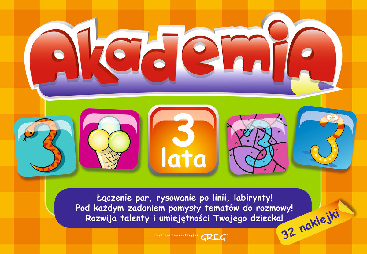 Akademia 3 lata + 32 naklejki