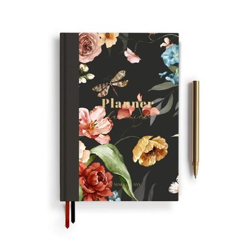 Akademicki Planner Książkowy Dark Flower